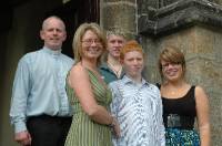 The Wilson family outside St Augustine's Church Swanlinbar