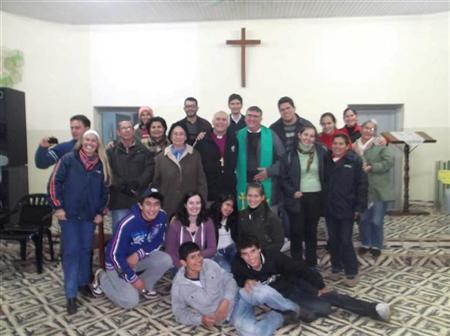 Bishop Ken with church members in Concepcin