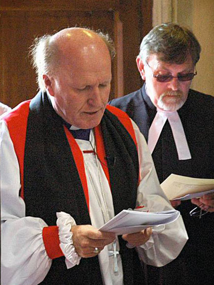 Bishop Feran Glenfield entering Kilmore Cathedral