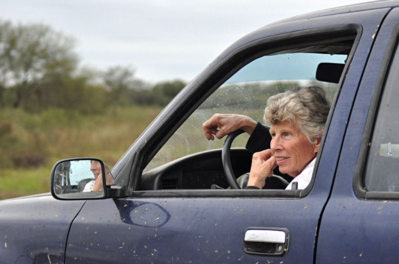 Beryl Baker in her old 4X4