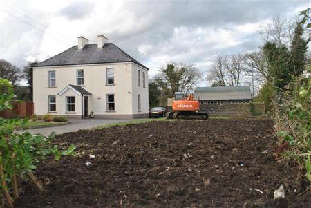 Hitachi digger at Swanlinbar rectory