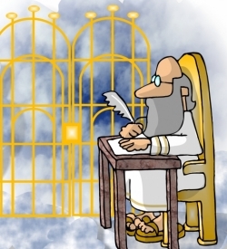 Saint Peter at Pearly Gates