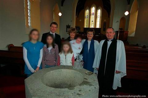 Baptism of one of the Pollock children