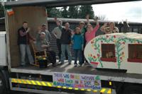 Preparing the St Patrick's day Central School float