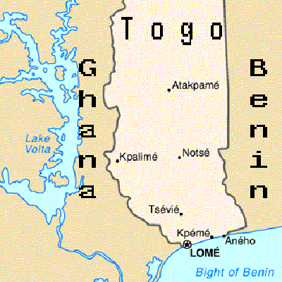 Togo South showing Lomé