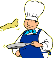 Chef tossing pancake
