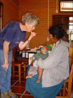 Nurse Beryl Baker with patient